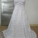 #Lea44 - Strapless Plus Size Lace Wedding Gowns with Empire Waist