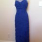 #415699 Ruched Blue Formal Dress with Illusion Neckline, Evening Gown