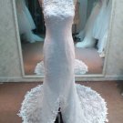 Illusion halter bridal dresses with Flower appliques