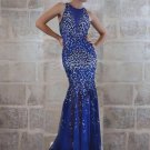 Blue Halter Evening Gowns - Darius Cordell.