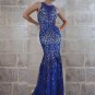 Blue Halter Evening Gowns - Darius Cordell.