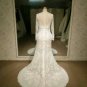Darius Long sleeve lace wedding gown with Illusion neckline