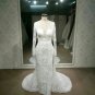 Darius Long sleeve lace wedding gown with Illusion neckline