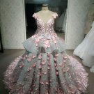 Darius Cordell | Plus Size Wedding Dress in Grey & Pink