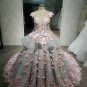 Darius Cordell | Plus Size Wedding Dress in Grey & Pink