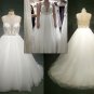 #97234 sleeveless plus size wedding gown replica with illusion neckline