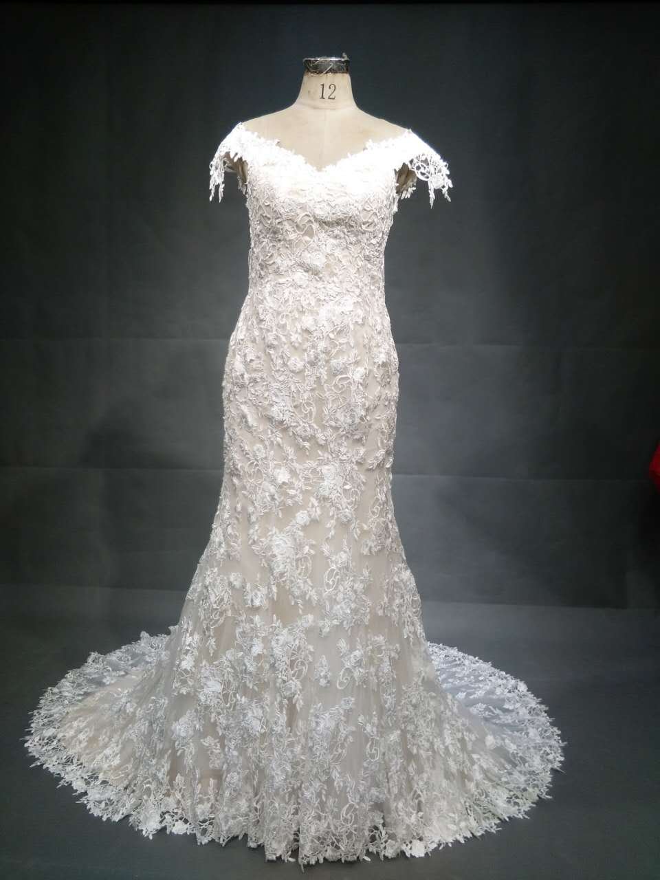 #Ci-Ahn - Cap Sleeve lace bridal gown from Darius Customs