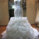#051017YS - beaded fit-and-flare ruffle wedding gown from Darius Cordell