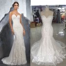 Strapless lace wedding dress