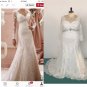 Plus size long sleeve lace wedding dress