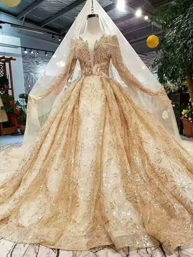 Style FB1202 - Gold fringe wedding dresses from Darius Cordell