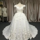 ALS-466 - Cap sleeve plus size bridal gowns with flowers from Darius Cordell