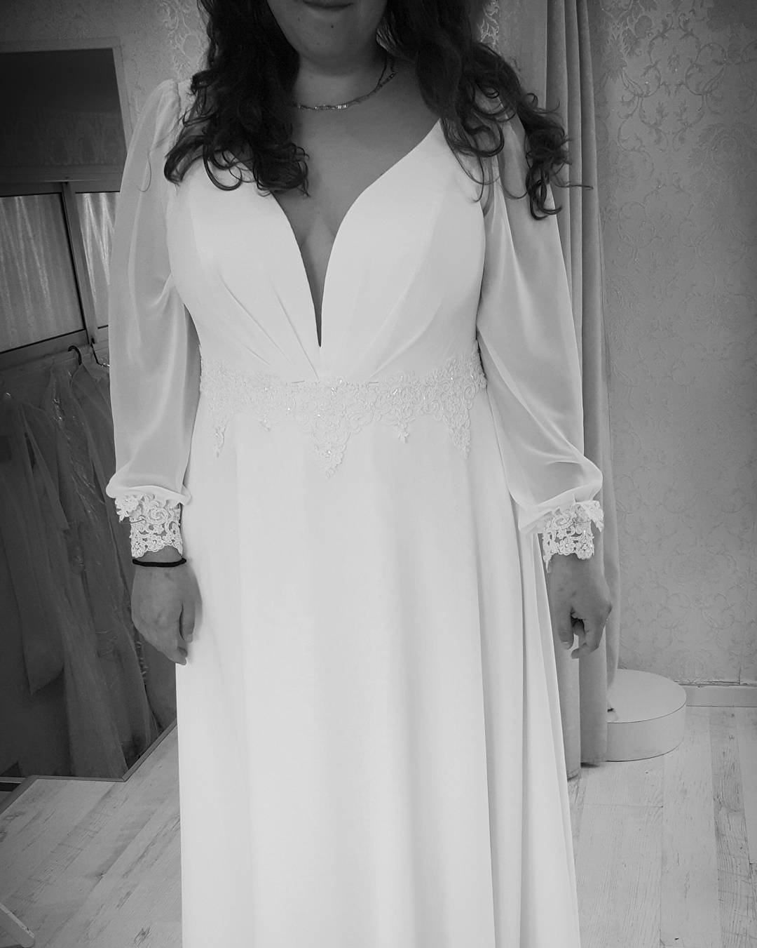 Style #6ca2 - bishop sleeve plus size wedding dresses -