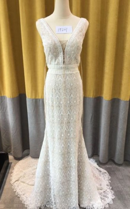 Style #19201 Crochet fabric wedding dress designs from Darius Cordell
