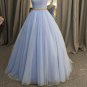 Sleeveless One Shoulder Blue Formal Evening Gown