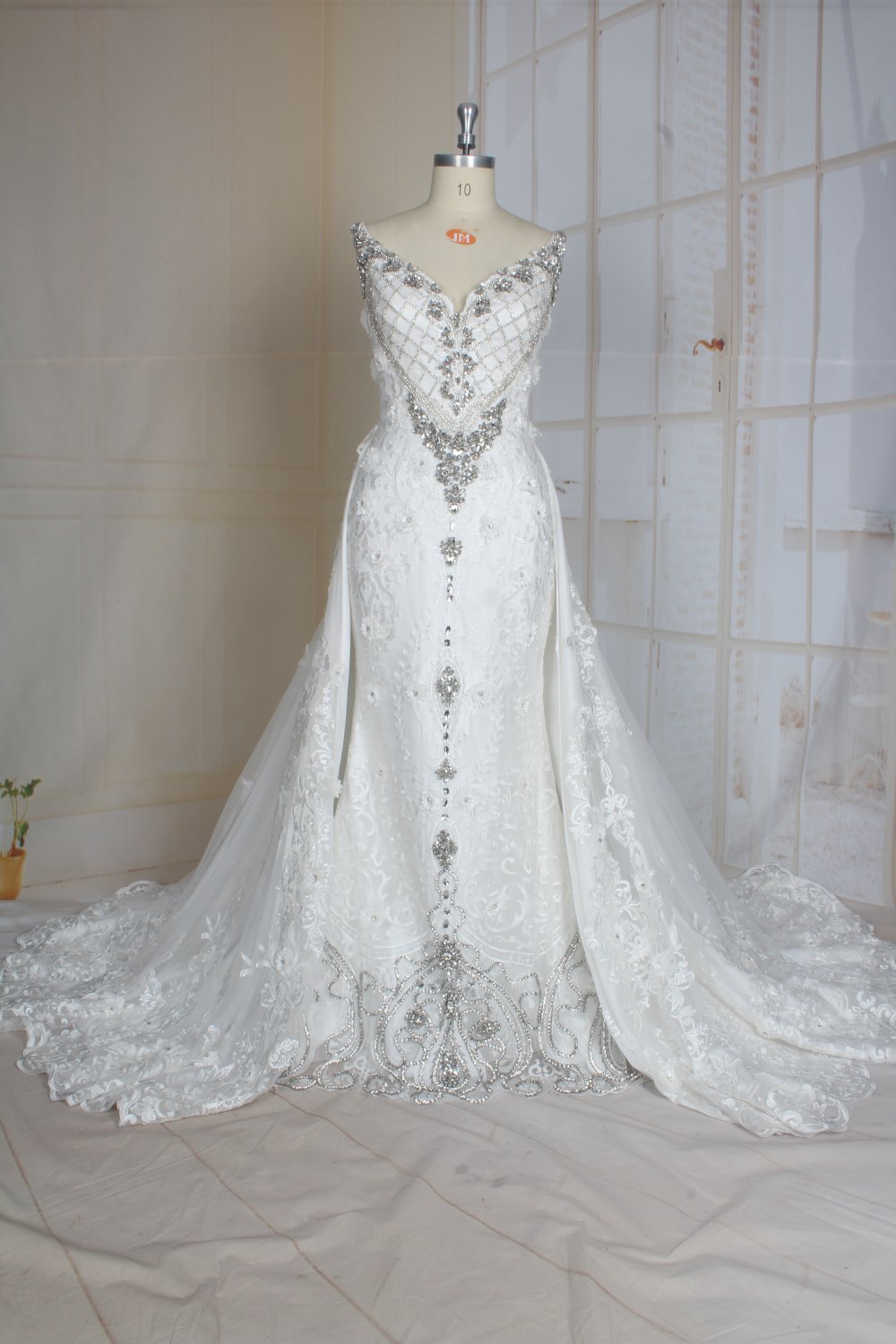 Darius Cordell Bridal - Bling Wedding Gown with Detachable train