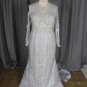 C2021KBables Platinum grey plus size long sleeve wedding gown