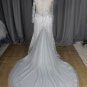 C2021KBables Platinum grey plus size long sleeve wedding gown