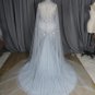 C2021KBables Platinum grey plus size long sleeve wedding gown