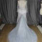 C2021KBables Platinum grey plus size long sleeve wedding gown