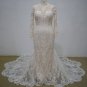 #MA21047 - traditional beaded long sleeve lace wedding gown with train