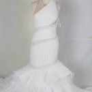 C2022 Vintea - Halter fit-n-flare wedding gown with feathers