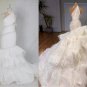 C2022 Vintea - Halter fit-n-flare wedding gown with feathers