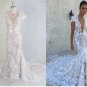 C2023-Laprel - Inspired short cap sleeve v-neck wedding gown