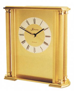 Solid brass and glass four pillars chiming tabletop clock OL-396