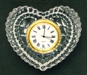 Lead Crystal Heart Clock OL-C3606