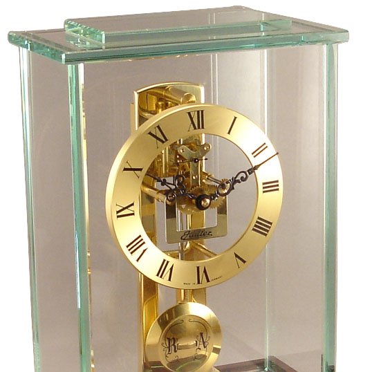 German skeleton mantel clock with swinging pendulum OL1715