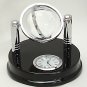 Etched Crystal Glass World Globe with Clock Loricron 4018