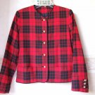 WOMENS BLACK AND RED CHEQUE JACKET SIZE 6