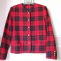 WOMENS BLACK AND RED CHEQUE JACKET SIZE 6