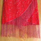 B2 & US EVENING  RED SILK DRESS SIZE S