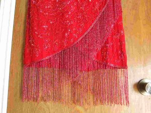 B2 & US EVENING  RED SILK DRESS SIZE S