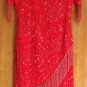 B2 & US EVENING  RED SILK DRESS SIZE S