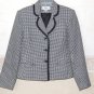HERRINGBONE BLACK AND WHITE WOMENS JACKET SIZE 4P.