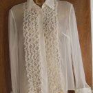 INC IVORY SILK WOMENS BLOUSE SIZE 4