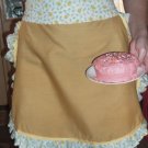 Yellow Floral Half Apron with Dainty Ruffles