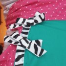 Green and Pink Polka Dot Half Apron with Zebra Details
