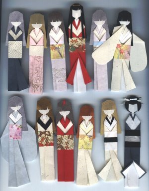Straight Form Ningyo Dolls-FREE ship! Kimono Origami Doll Book
