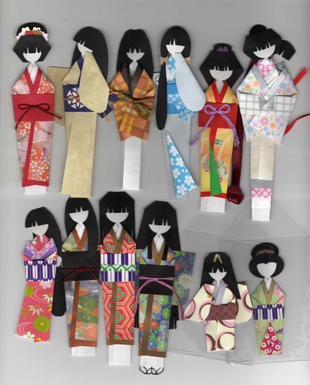 Trampe forbedre Ren og skær Japanese Angled Ningyo Forms-Kimono Origami Doll Book
