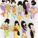 Kimono Paper Doll Book-Fancy Ningyo Forms, Washi Origami