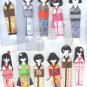 Anesama Origami Ningyo Kimono Paper Dolls Sleeveless-Premade! ready-to-use!