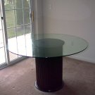 Glass Top Table and Fluted Base