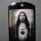Jesus Sacred Heart Pendant With Custom Engraved Message