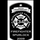 Firefighter Insignia Custom Engraved Dog Tag Pendant