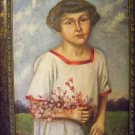 English  Posies in Hand Oil on Board