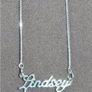 Sterling Silver Name Necklace - Name Plate - LINDSEY Sterling Silver Name Necklace - Name Plate - LINDSEY